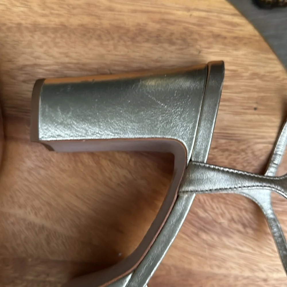 SCHUTZ Gold Platform Sandals - Picture 10 of 16